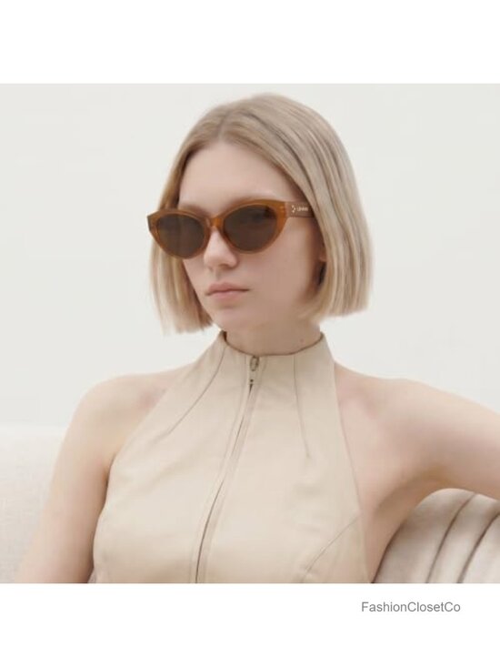 Retro Cat Eye Polarized Sunglasses Acetate Frame main image 4